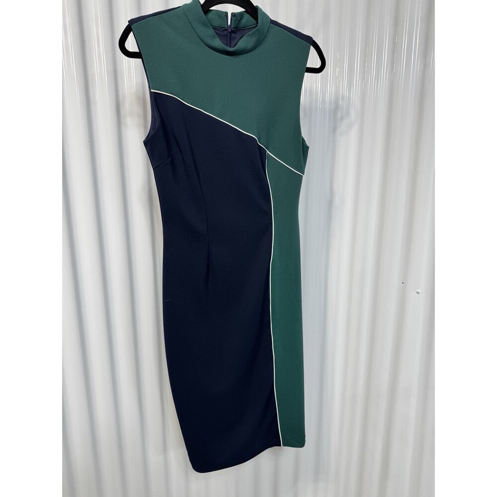 JSE Colorblock High Neck Midi Dress Size Medium